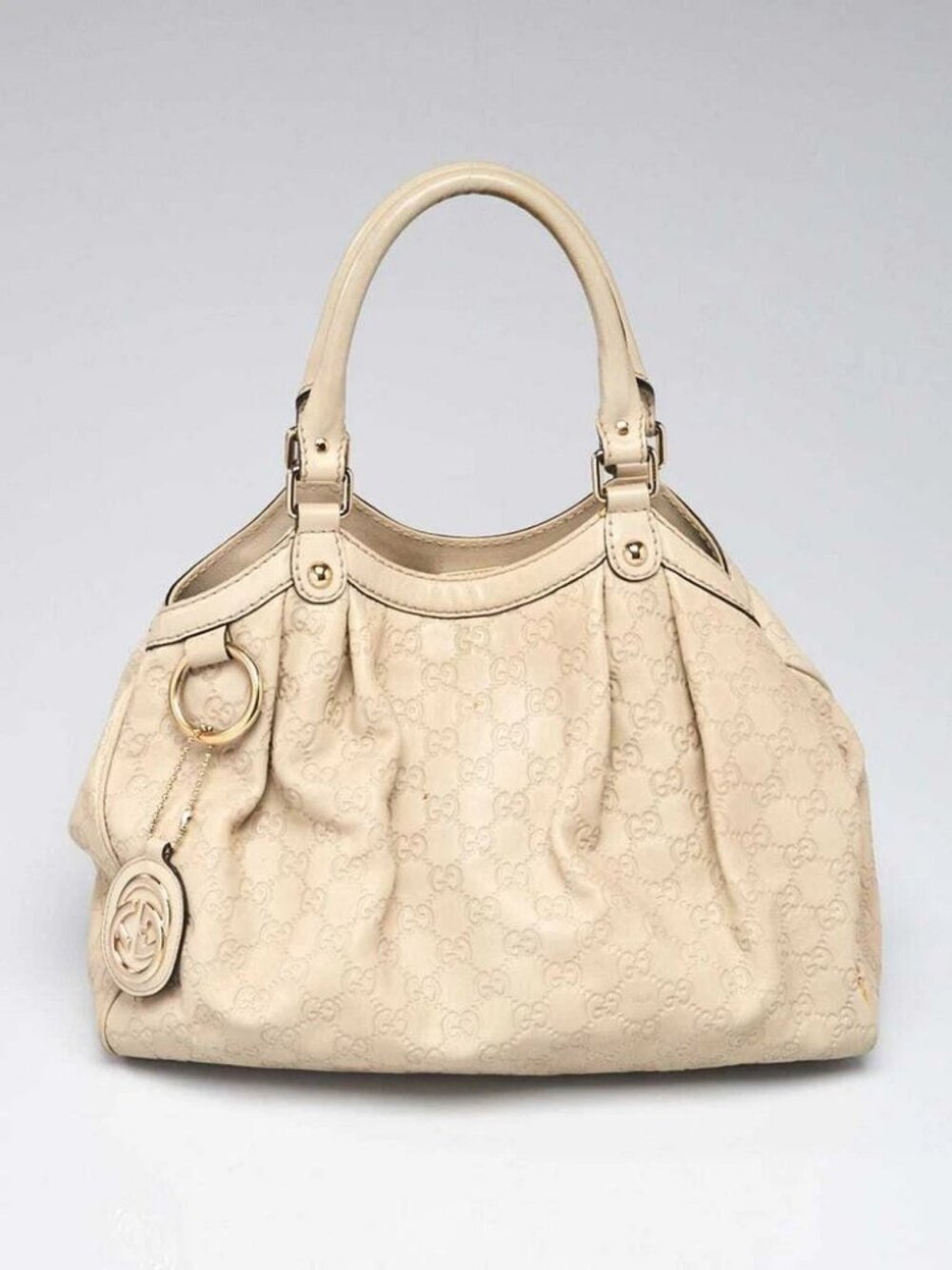 Gucci White Guccissima Leather Medium Sukey Tote Bag